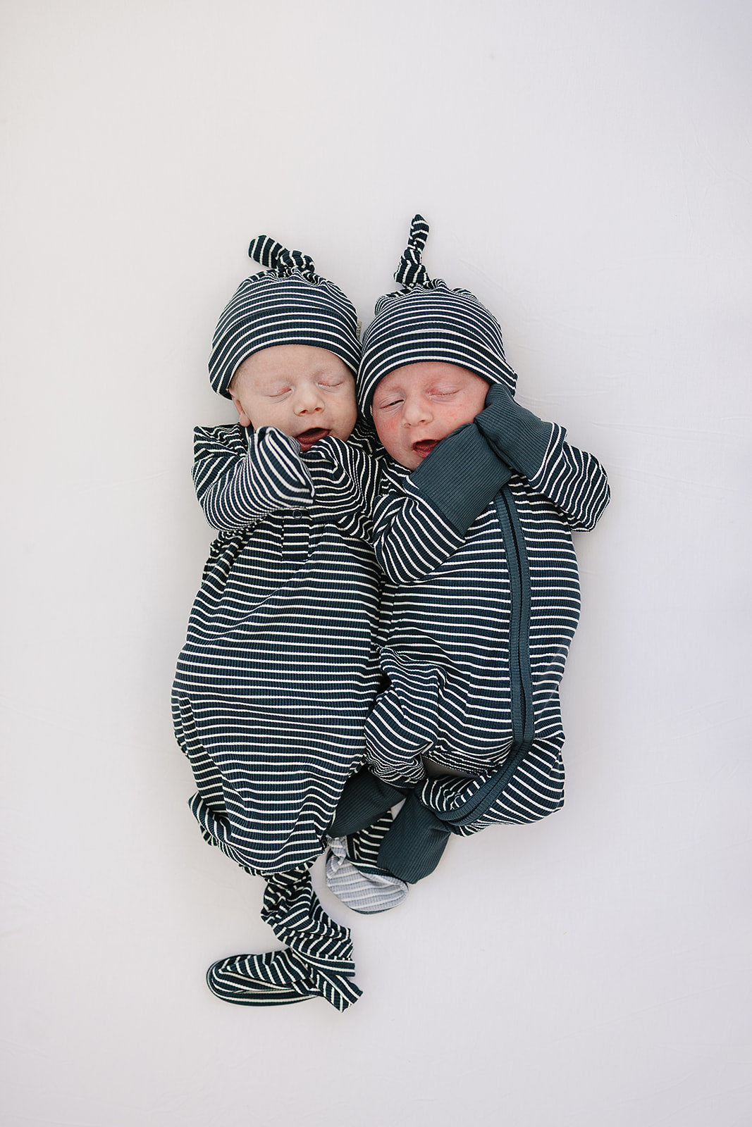 Navy Stripes Ribbed Bamboo Zipper