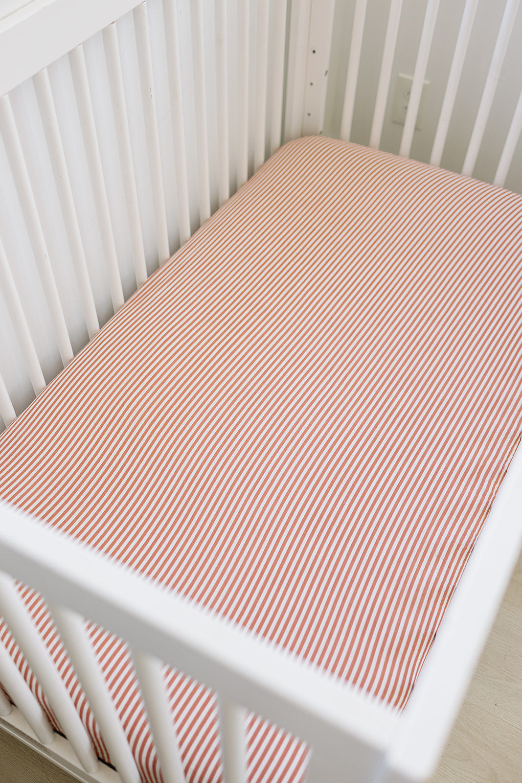 Pink Stripes Muslin Crib Sheet