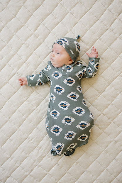 Southwest Aztec Ribbed Bamboo Knot Gown