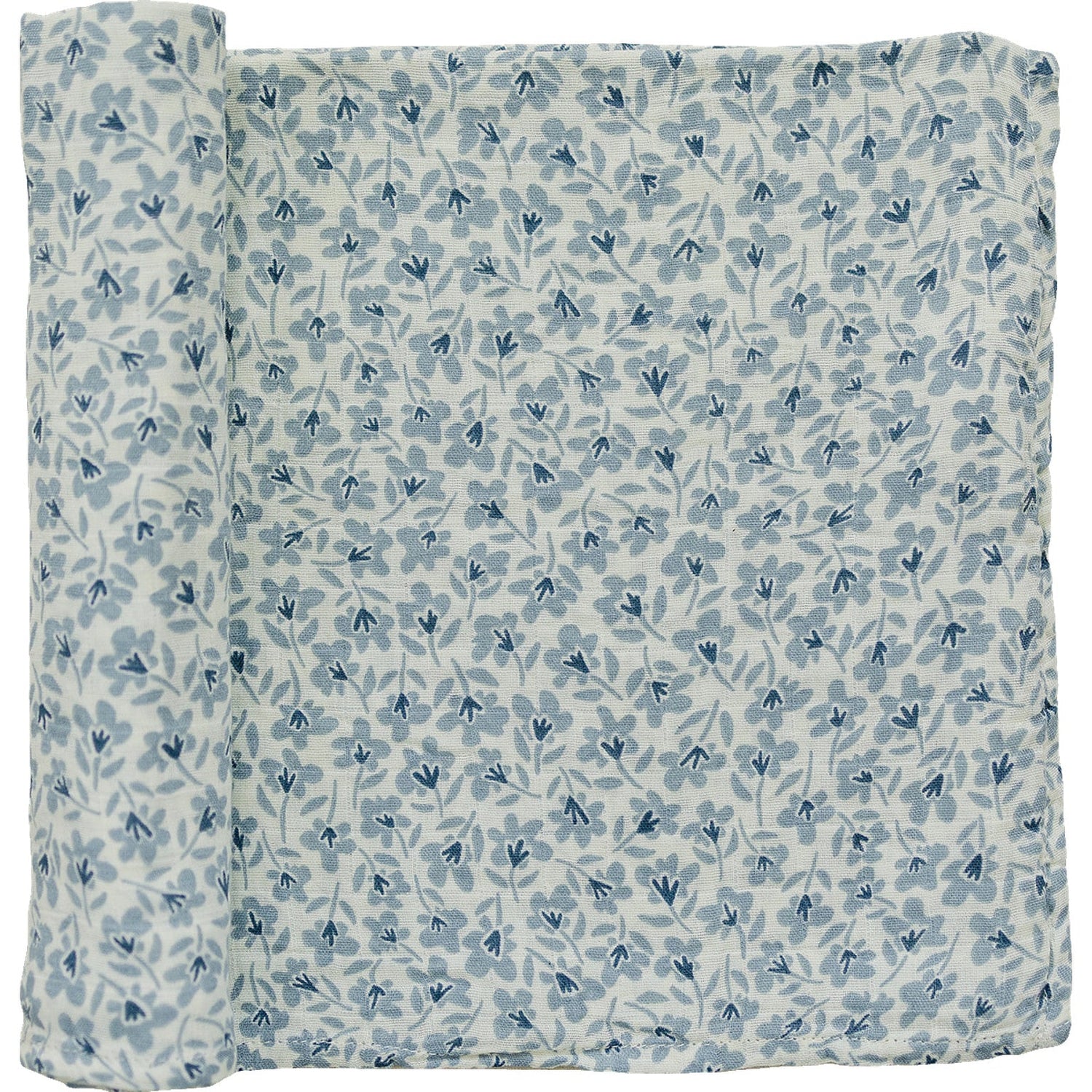 Blue Blossom Muslin Swaddle Blanket