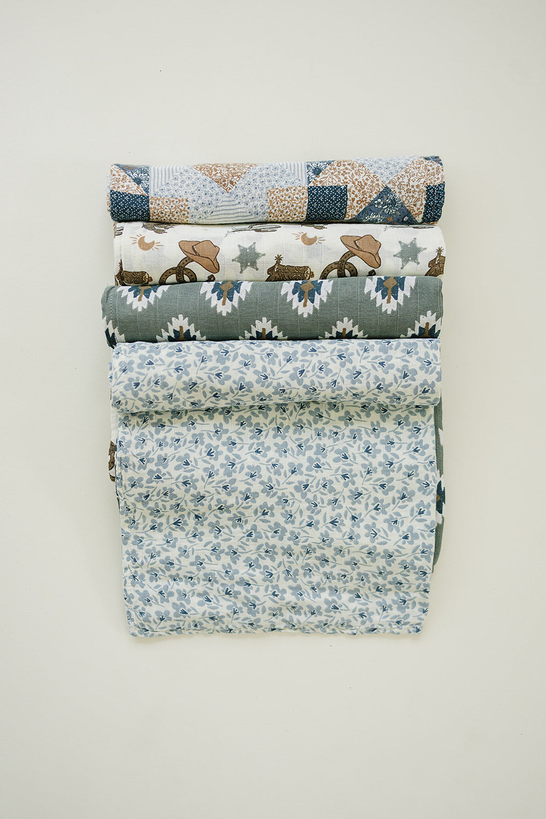 Blue Blossom Muslin Swaddle Blanket