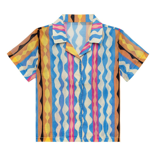 Abstract Mini Button Down Shirt - Tenth & Pine - Mini Apparel - 0 - 6 Months - Abstract - Montce