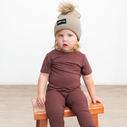 BAMBOO BASIC TEE - Black Cherry - Tenth &amp; Pine - basic tee - 0/6m