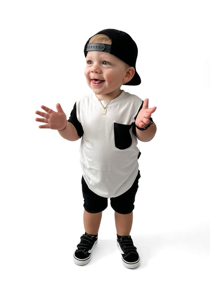 BAMBOO HAREM SHORTS - BLACK - Tenth &amp; Pine - 3 - 6M