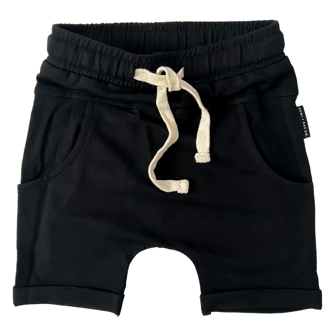 BAMBOO HAREM SHORTS - BLACK - Tenth &amp; Pine - 3 - 6M