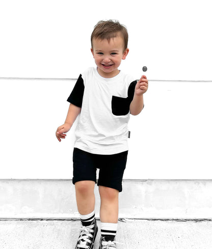 BAMBOO HAREM SHORTS - BLACK - Tenth &amp; Pine - 3 - 6M