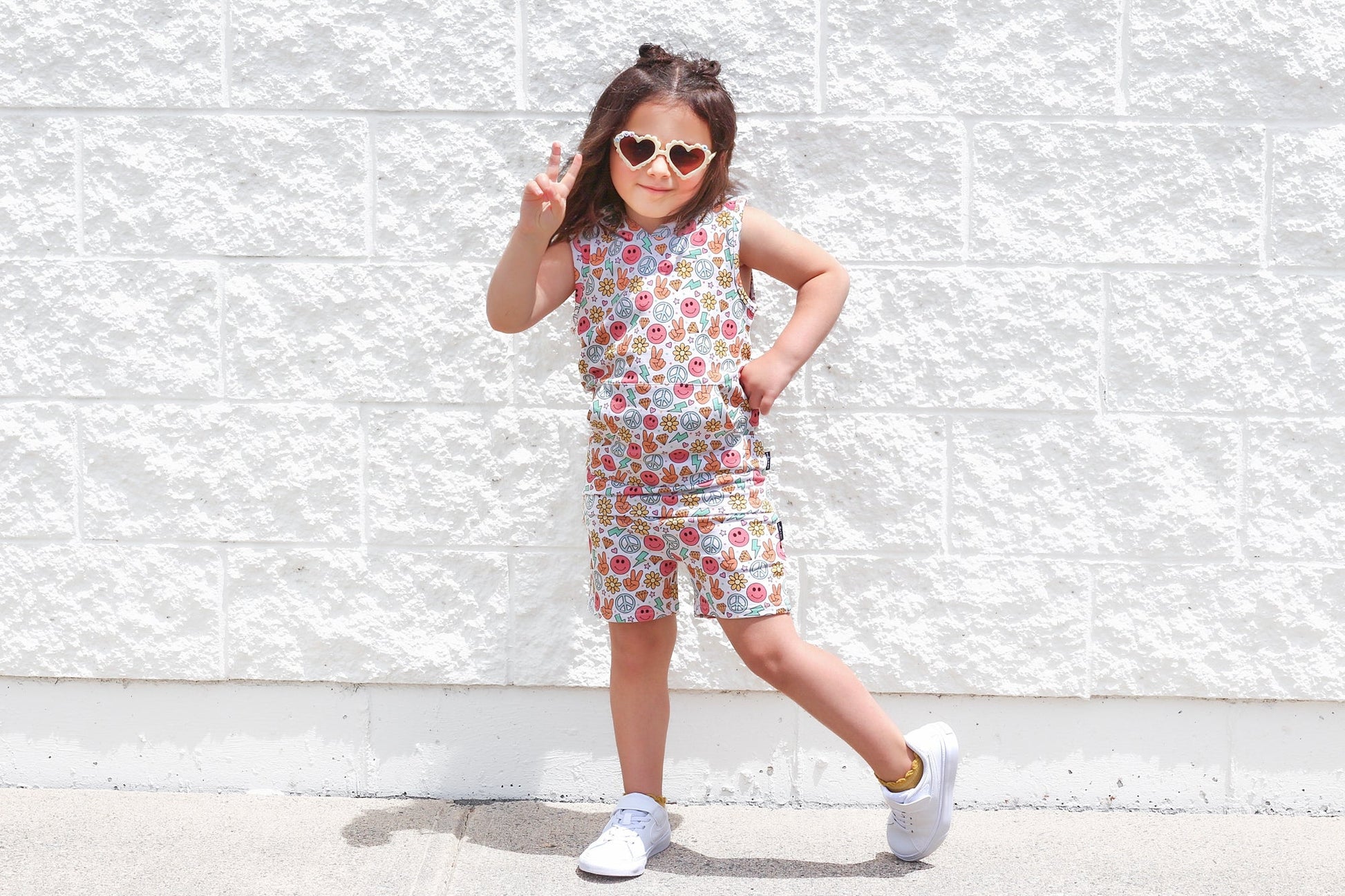 BAMBOO JOGGER SHORTS - Groovy Summer - Tenth & Pine - jogger shorts - 0/6M