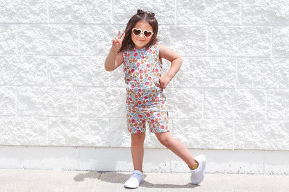 BAMBOO JOGGER SHORTS - Groovy Summer - Tenth & Pine - jogger shorts - 0/6M