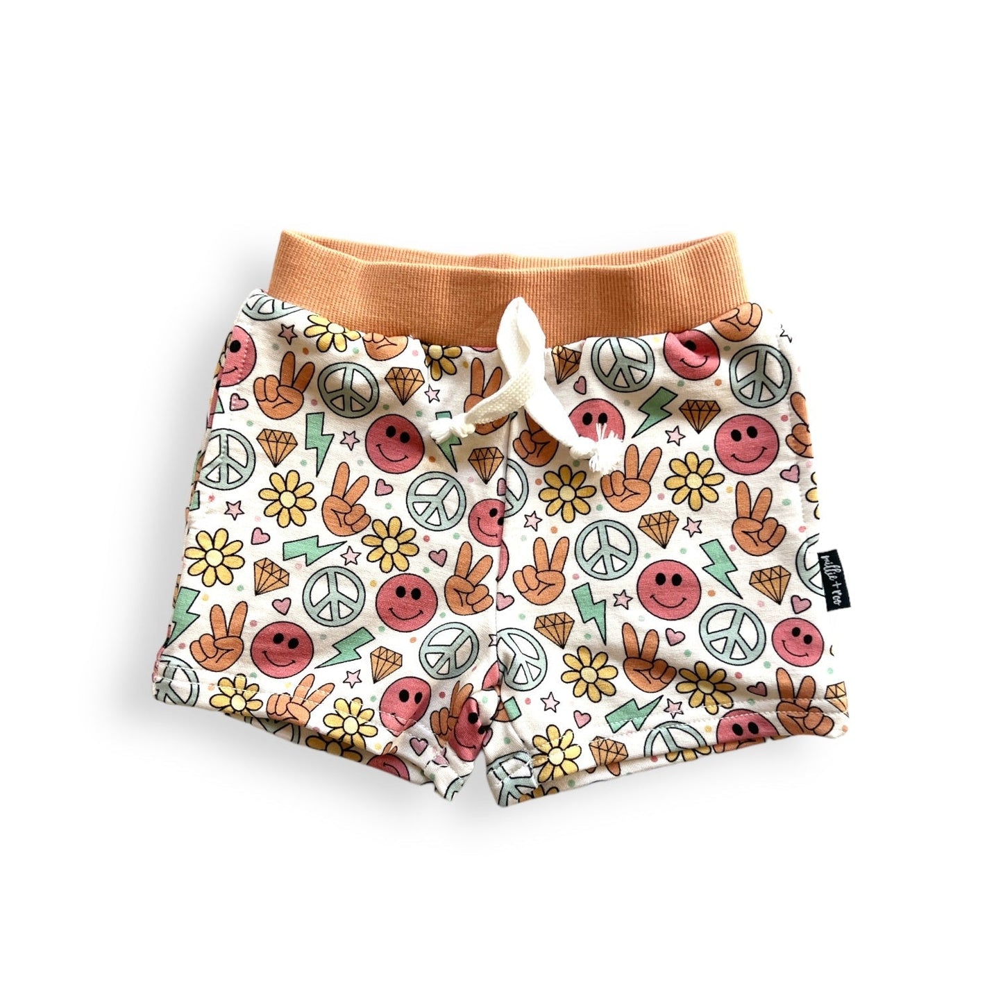 BAMBOO JOGGER SHORTS - Groovy Summer - Tenth & Pine - jogger shorts - 0/6M