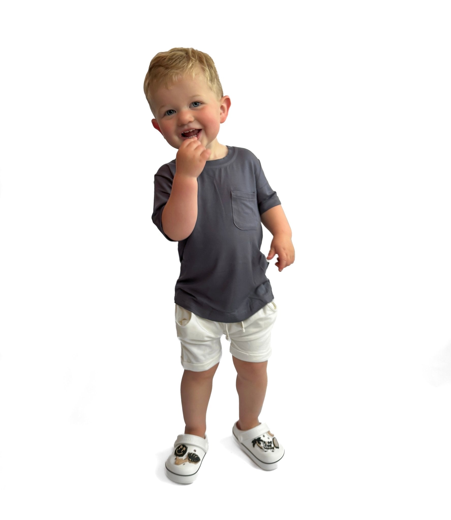BAMBOO POCKET TEE - STORM - Tenth & Pine - 3 - 6M