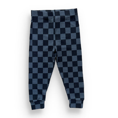 BAMBOO RIB LEGGINGS - Grey Check - Tenth & Pine - leggings - 0/6m