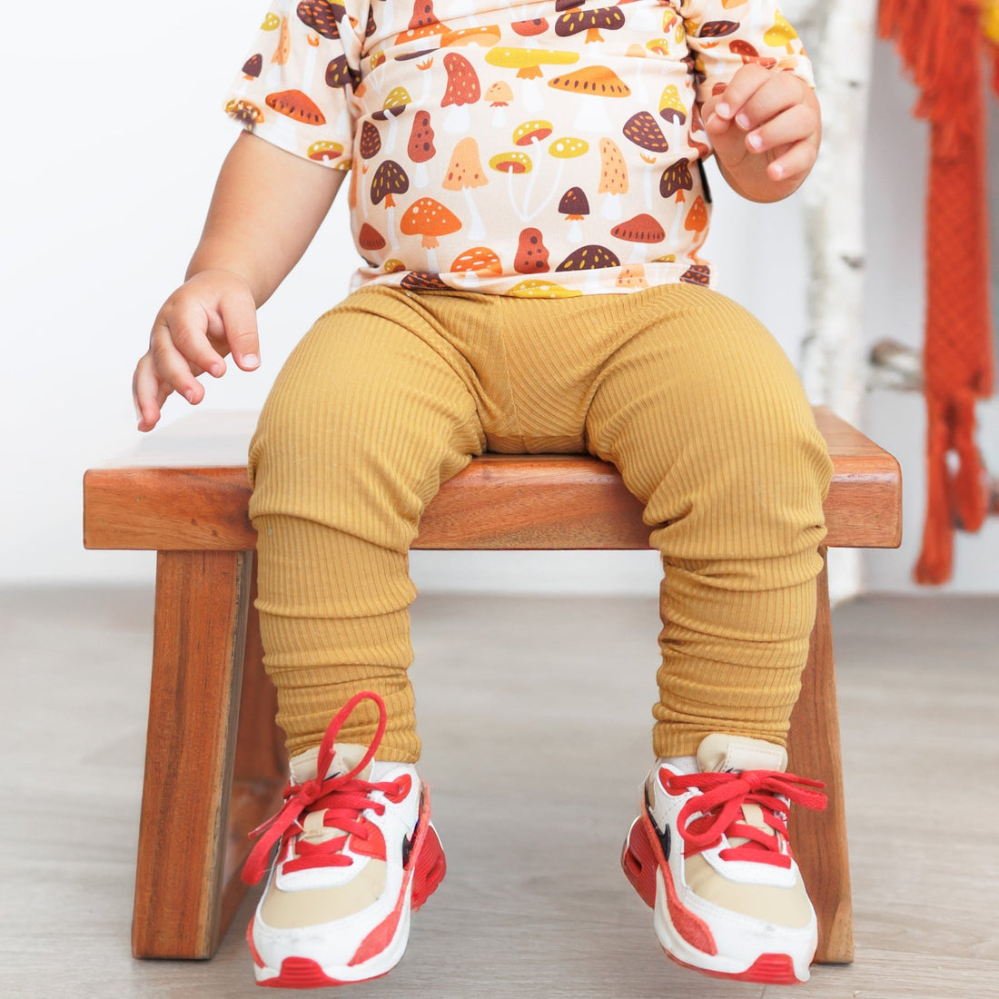 BAMBOO RIB LEGGINGS - Honey Mustard - Tenth &amp; Pine - leggings - 0/6m