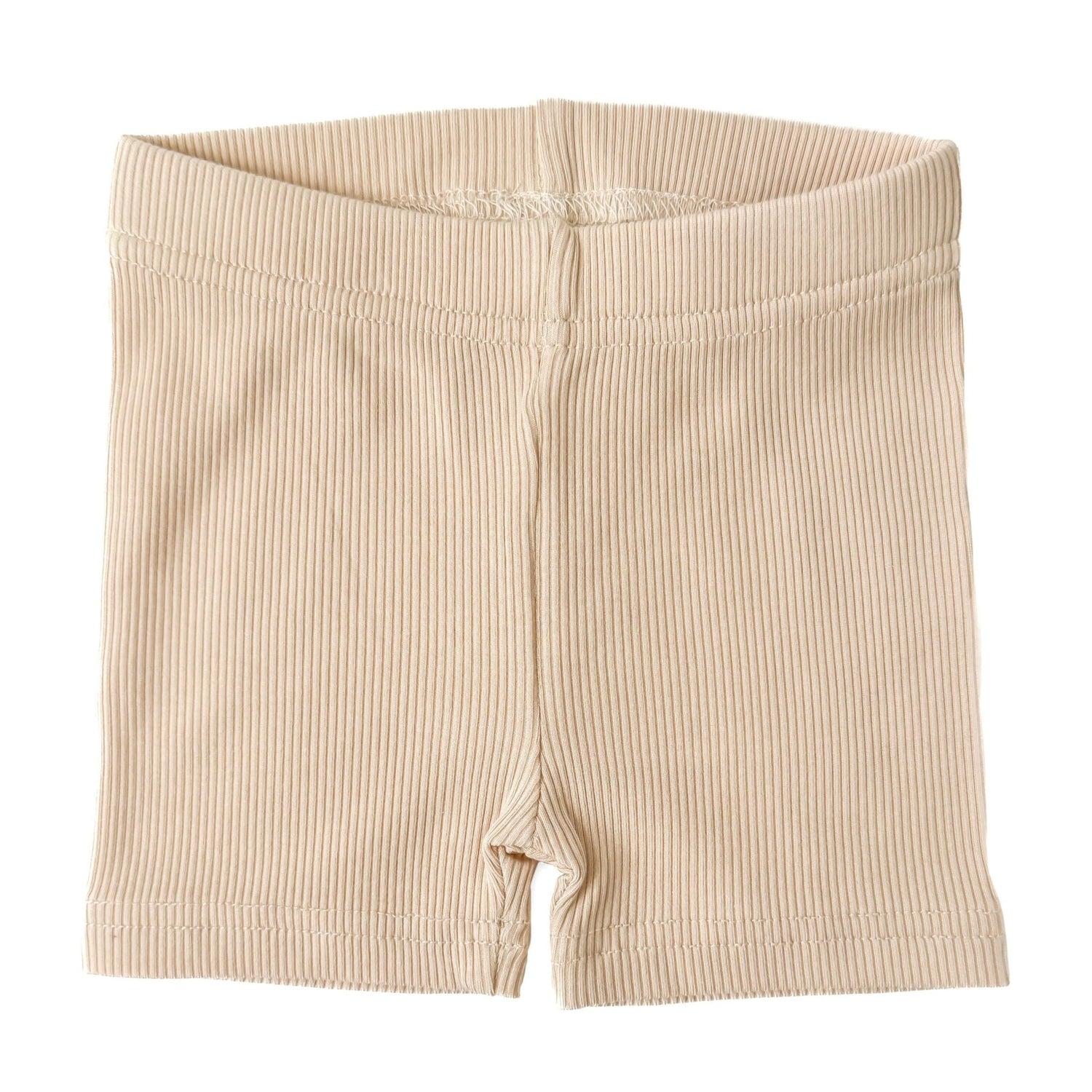 BAMBOO RIBBED BIKER SHORTS - SAND - Tenth &amp; Pine - 3 - 6M