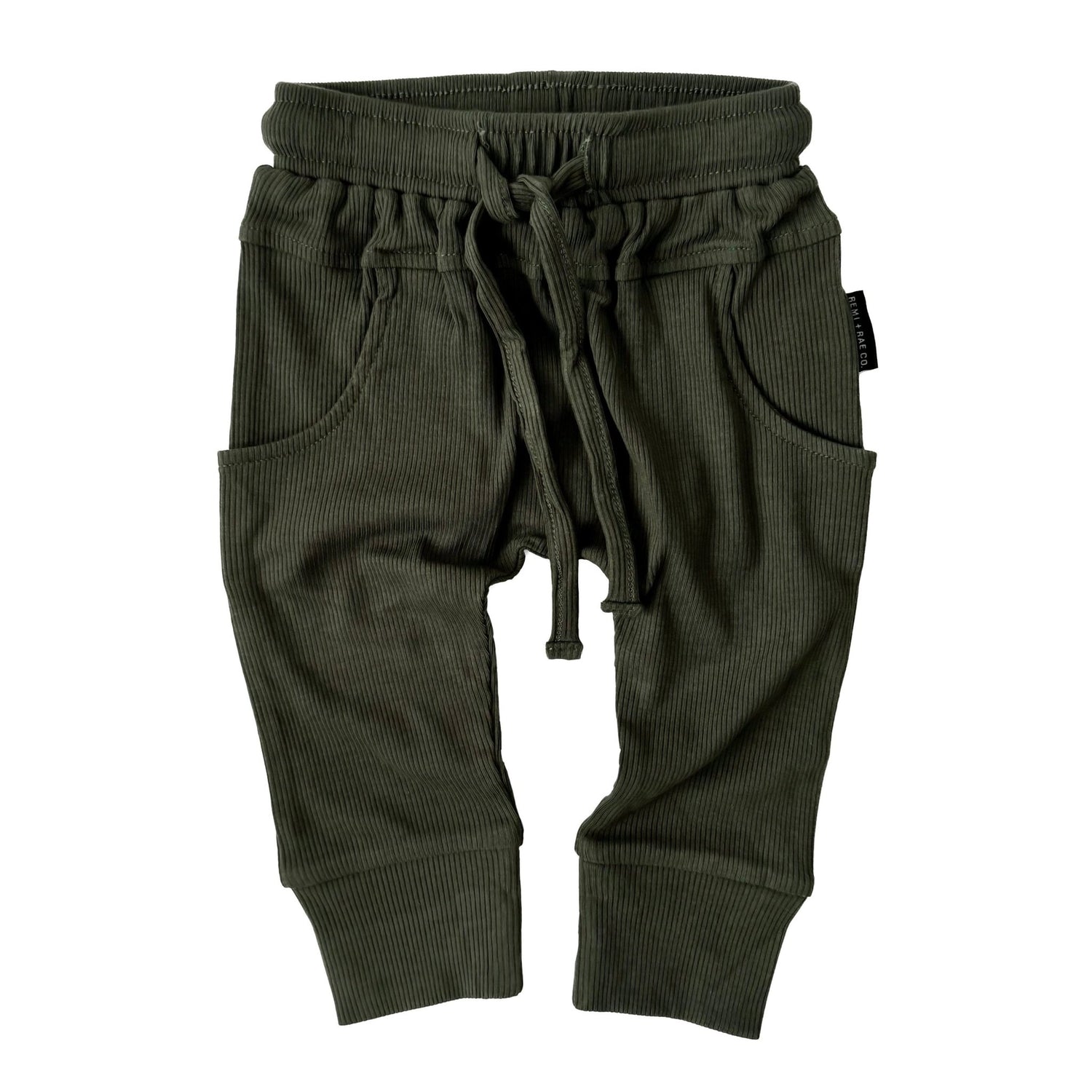 BAMBOO RIBBED JOGGERS - HUNTER - Tenth &amp; Pine - 3 - 6M