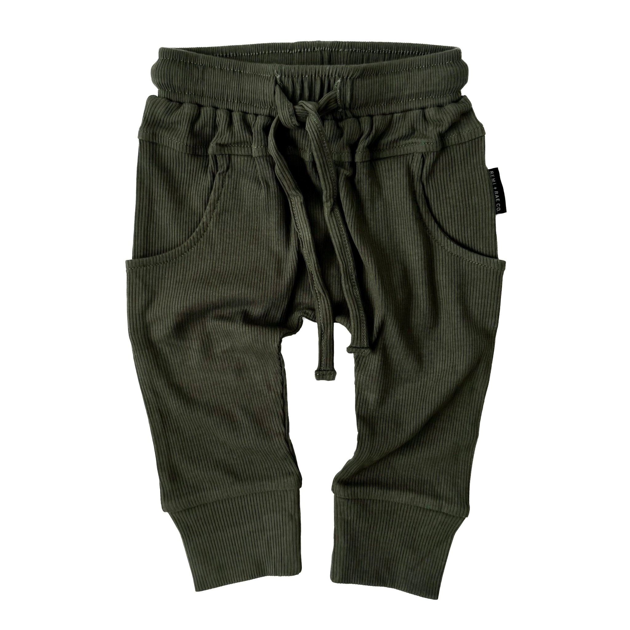 BAMBOO RIBBED JOGGERS - HUNTER - Tenth &amp; Pine - 3 - 6M