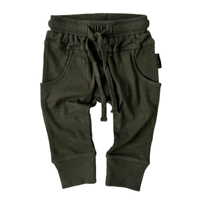 BAMBOO RIBBED JOGGERS - HUNTER - Tenth &amp; Pine - 3 - 6M