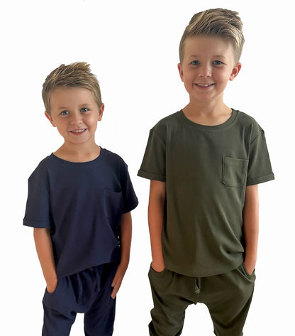 BAMBOO RIBBED JOGGERS - HUNTER - Tenth &amp; Pine - 3 - 6M