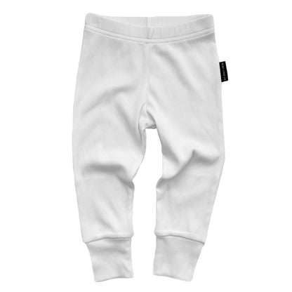 BAMBOO RIBBED LEGGINGS - WHITE - Tenth &amp; Pine - 3 - 6M