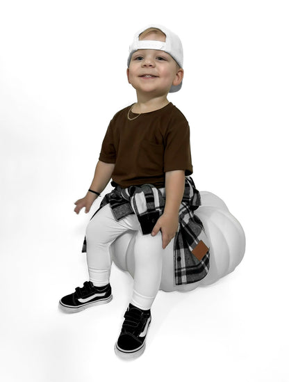 BAMBOO RIBBED LEGGINGS - WHITE - Tenth &amp; Pine - 3 - 6M