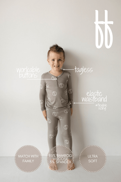Bamboo Two Piece Pajamas | Sage Yin Yang - Tenth &amp; Pine - Pajamas - 2/3 Years