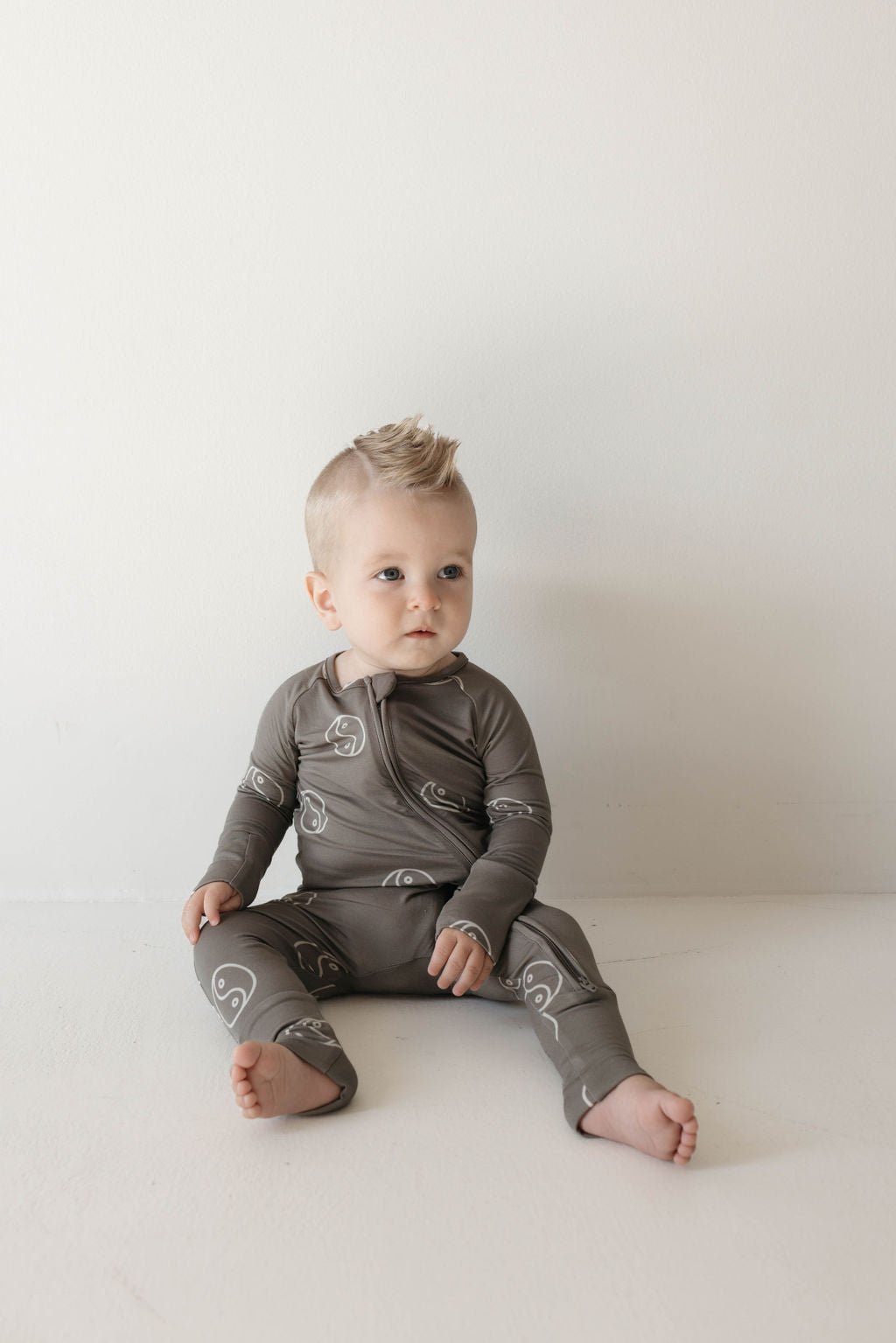 Bamboo Zip Pajamas | Sage Yin Yang - Tenth &amp; Pine - Pajamas - Newborn