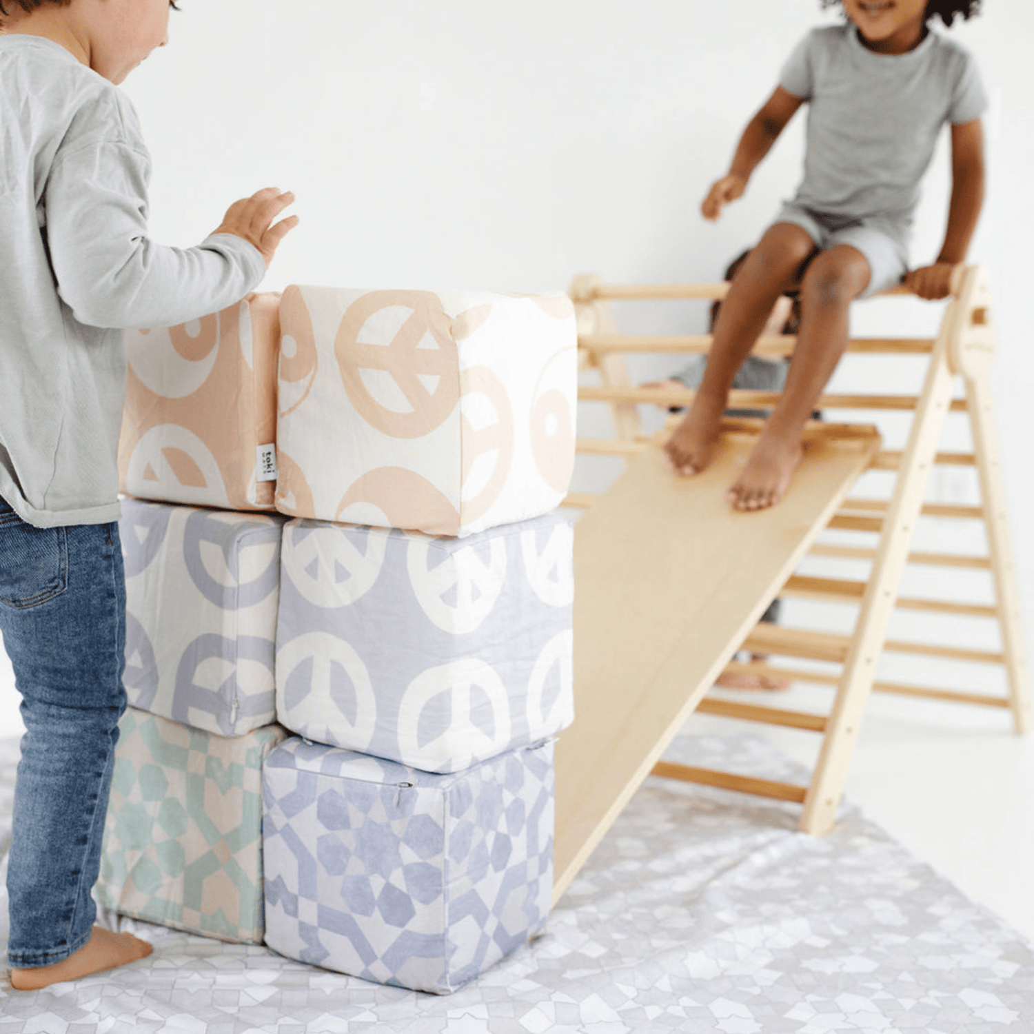 Beige Yin Yang Play Cube - Tenth &amp; Pine - Play Cube - 