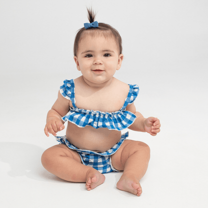 Blue Gingham Mini Cabana Bikini Set - Tenth & Pine - Mini Swimwear - 0 - 6 Months - Blue Gingham - Montce