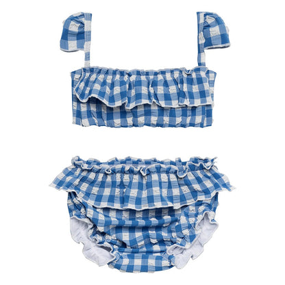Blue Gingham Mini Cabana Bikini Set - Tenth & Pine - Mini Swimwear - 0 - 6 Months - Blue Gingham - Montce