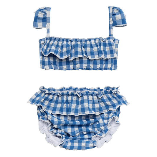 Blue Gingham Mini Cabana Bikini Set - Tenth & Pine - Mini Swimwear - 0 - 6 Months - Blue Gingham - Montce
