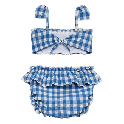 Blue Gingham Mini Cabana Bikini Set - Tenth & Pine - Mini Swimwear - 0 - 6 Months - Blue Gingham - Montce