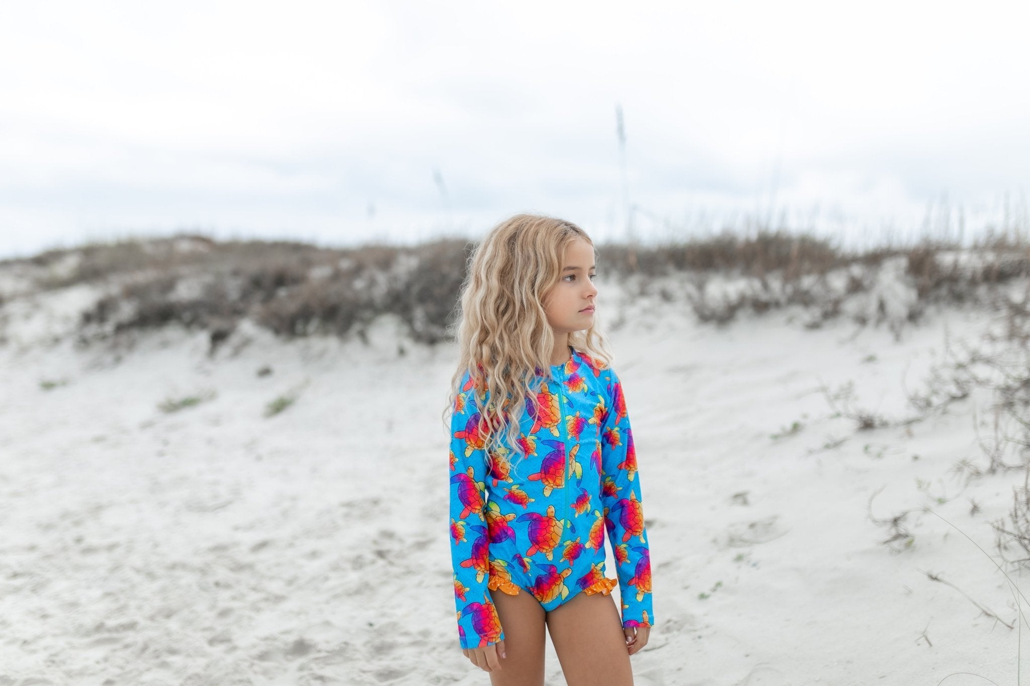 Blue Rainbow Turtle Zip Swimsuit - Tenth &amp; Pine - Swimsuit - 2 - Oopsie Daisy