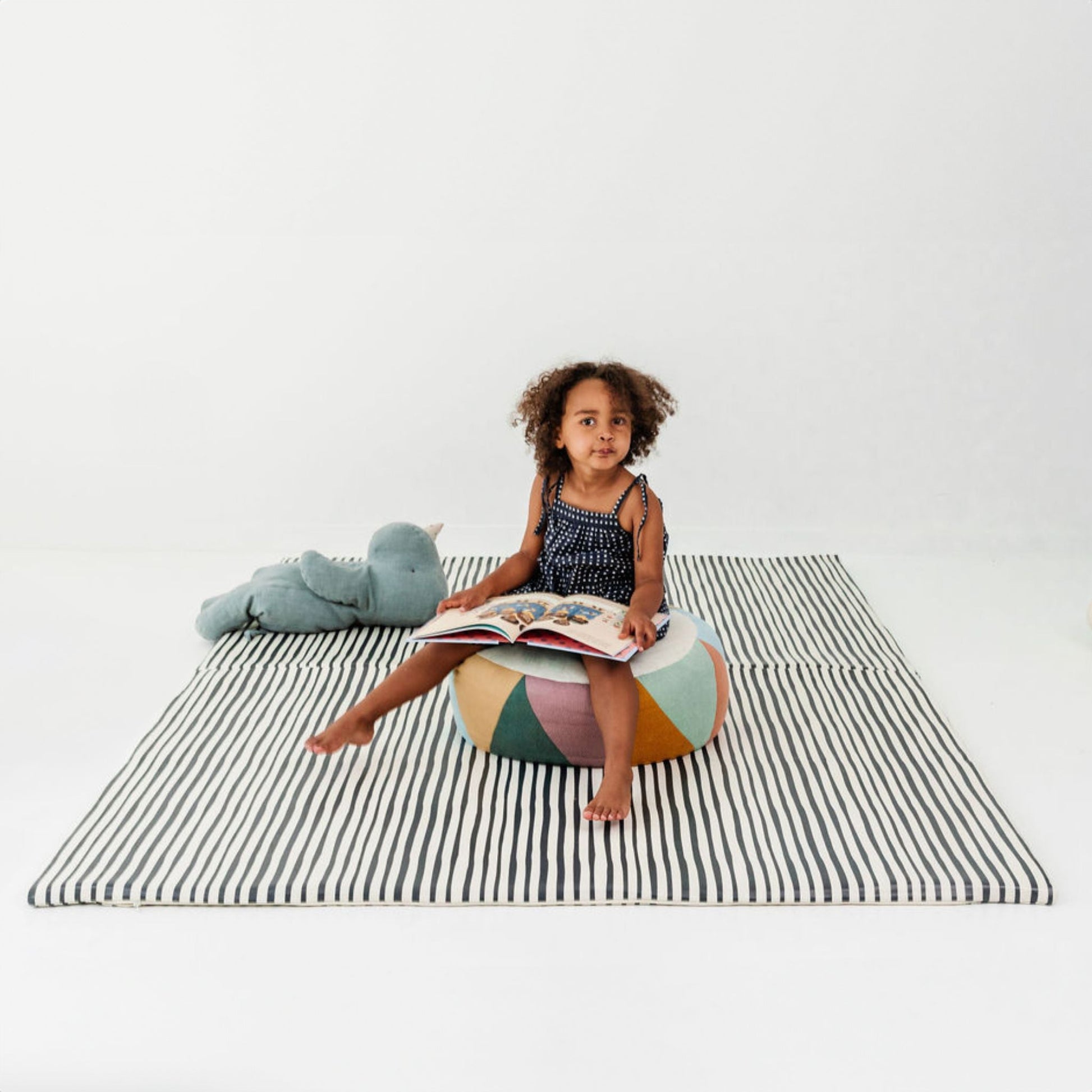 Bold Stripe Vegan Leather Mat - Tenth & Pine - Vegan Leather Padded Mat - Mega