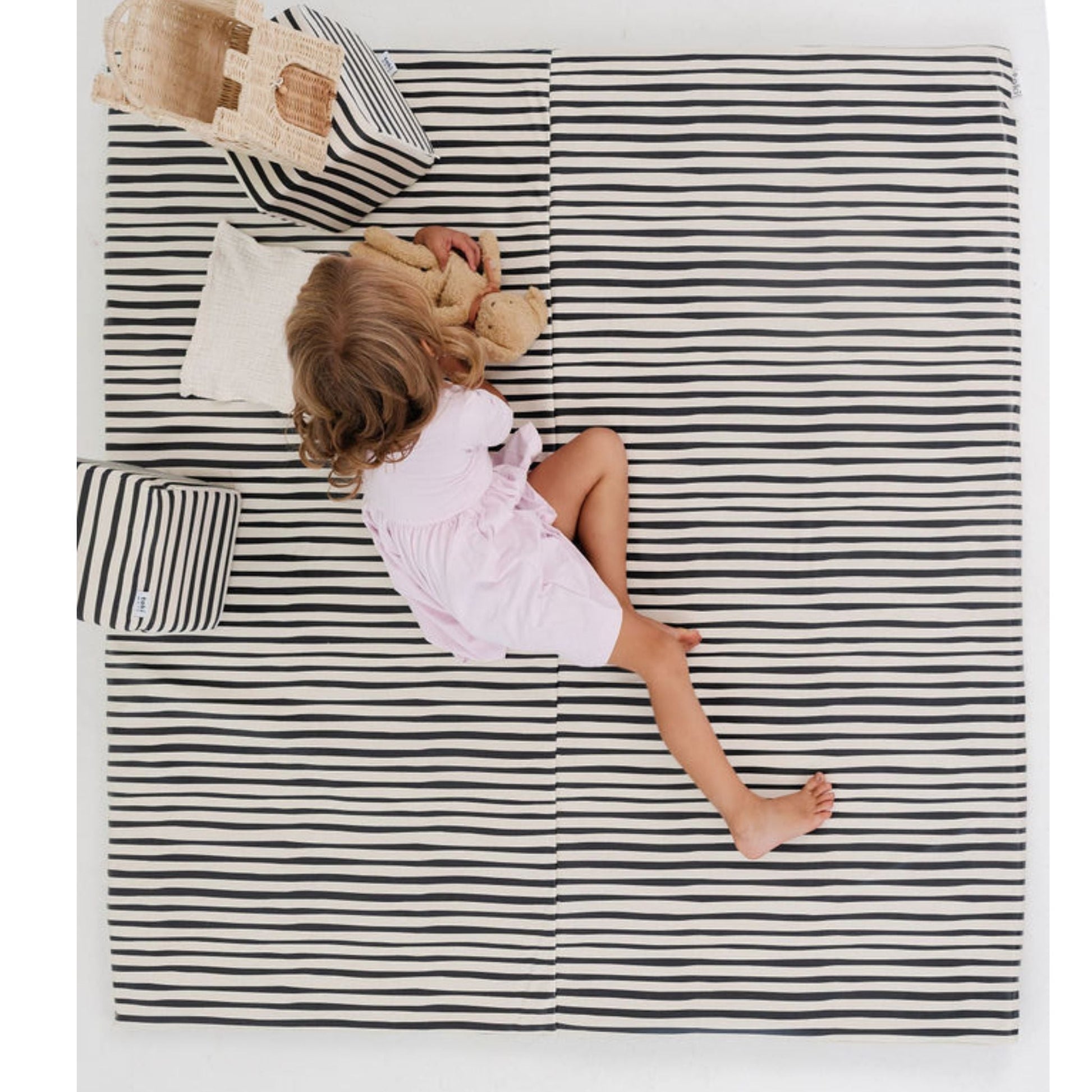 Bold Stripe Vegan Leather Mat - Tenth & Pine - Vegan Leather Padded Mat - Mega