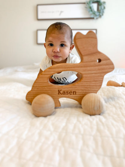 Bunny Push Wooden Toy - Tenth &amp; Pine - Push &amp; Pull Toys - 