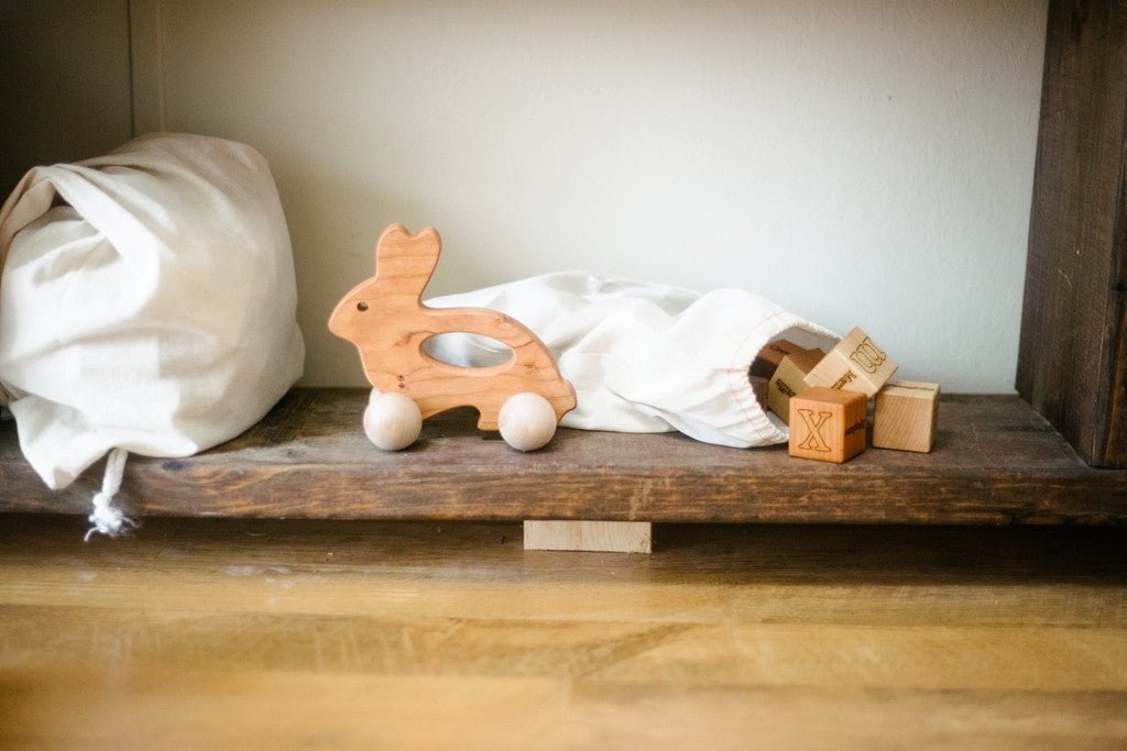Bunny Push Wooden Toy - Tenth &amp; Pine - Push &amp; Pull Toys - 