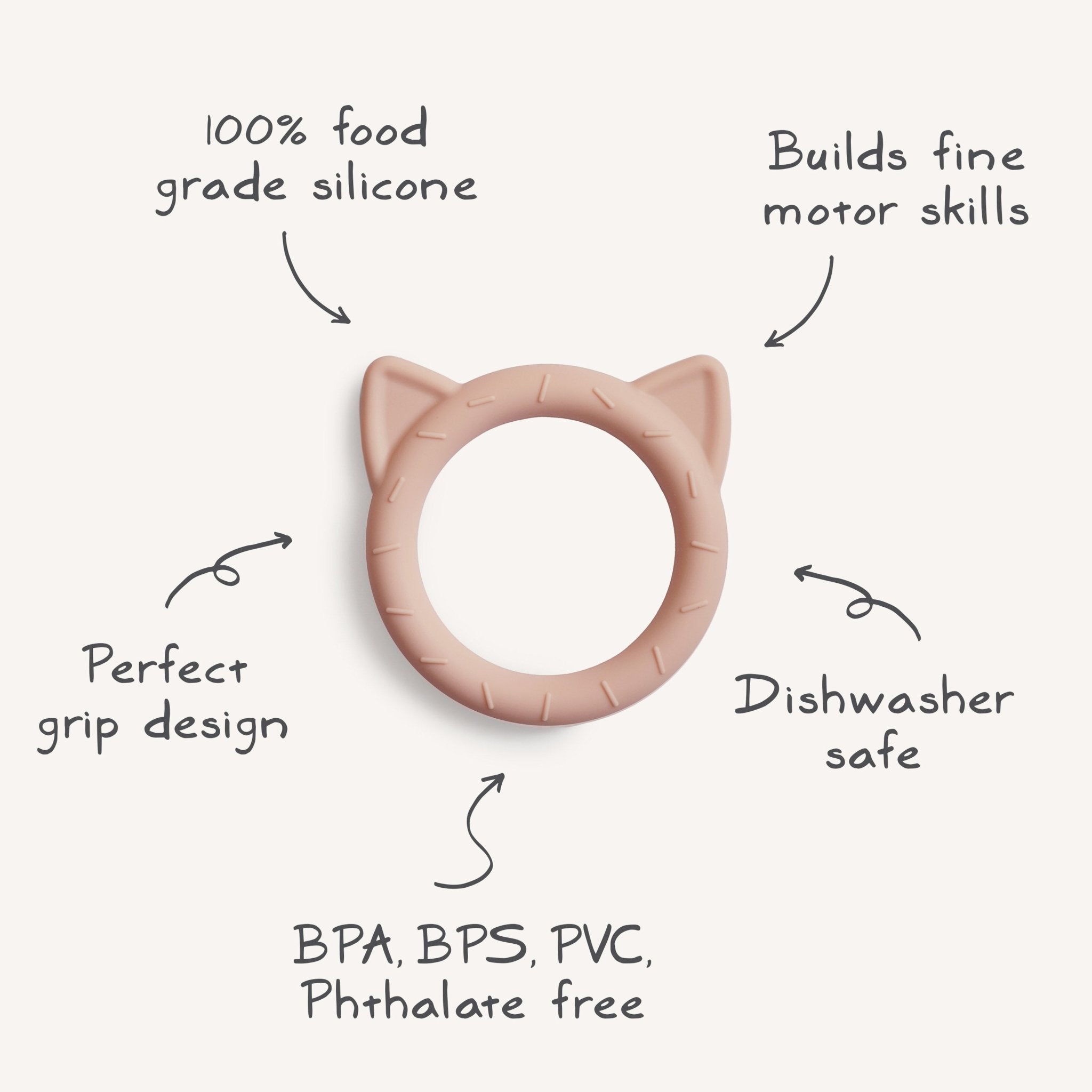 Cat Teether - Tenth &amp; Pine - teether - Blush