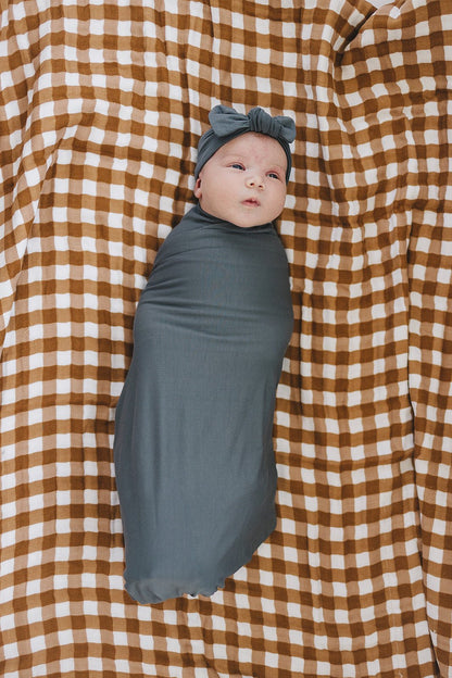 Charcoal Bamboo Stretch Swaddle - Tenth &amp; Pine - 