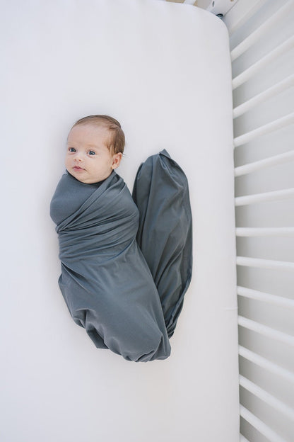 Charcoal Bamboo Stretch Swaddle - Tenth &amp; Pine - 