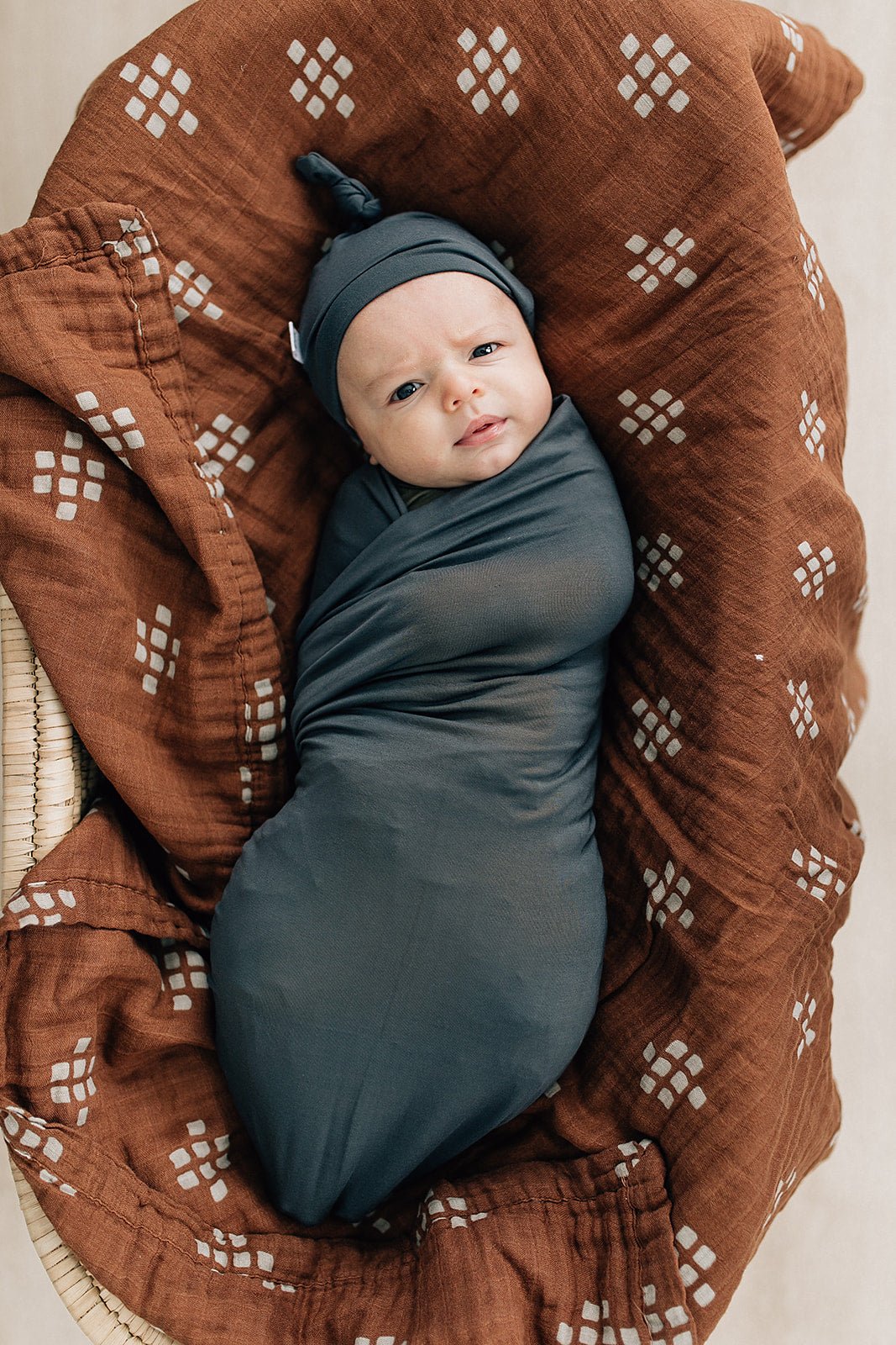 Charcoal Bamboo Stretch Swaddle - Tenth &amp; Pine - 