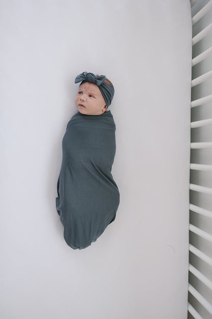 Charcoal Bamboo Stretch Swaddle - Tenth &amp; Pine - 