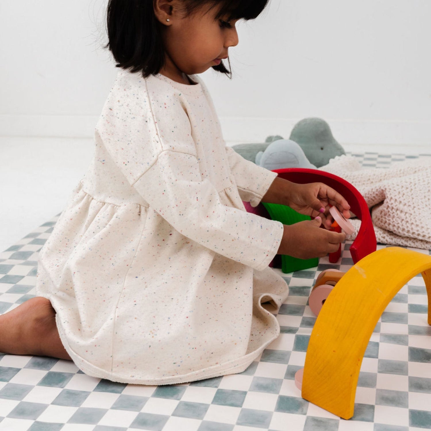 Checker Matcha Vegan Leather Mat - Tenth &amp; Pine - Vegan Leather Padded Mat - Standard