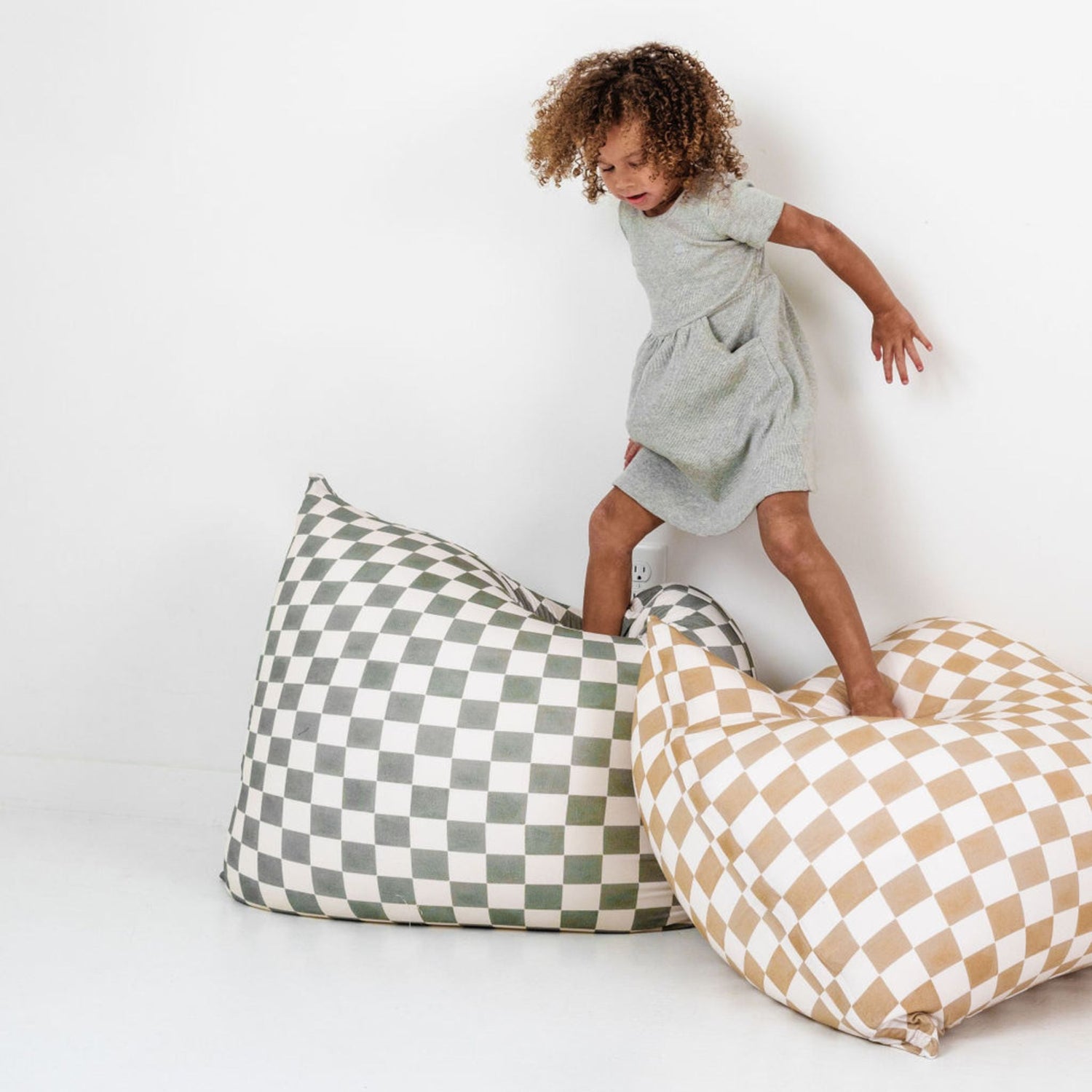 Checker Toffee Bean Bag - Tenth &amp; Pine - Bean Bag - 