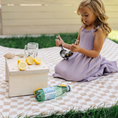 Checker Toffee Vegan Leather Mat - Tenth &amp; Pine - Vegan Leather Padded Mat - Mega