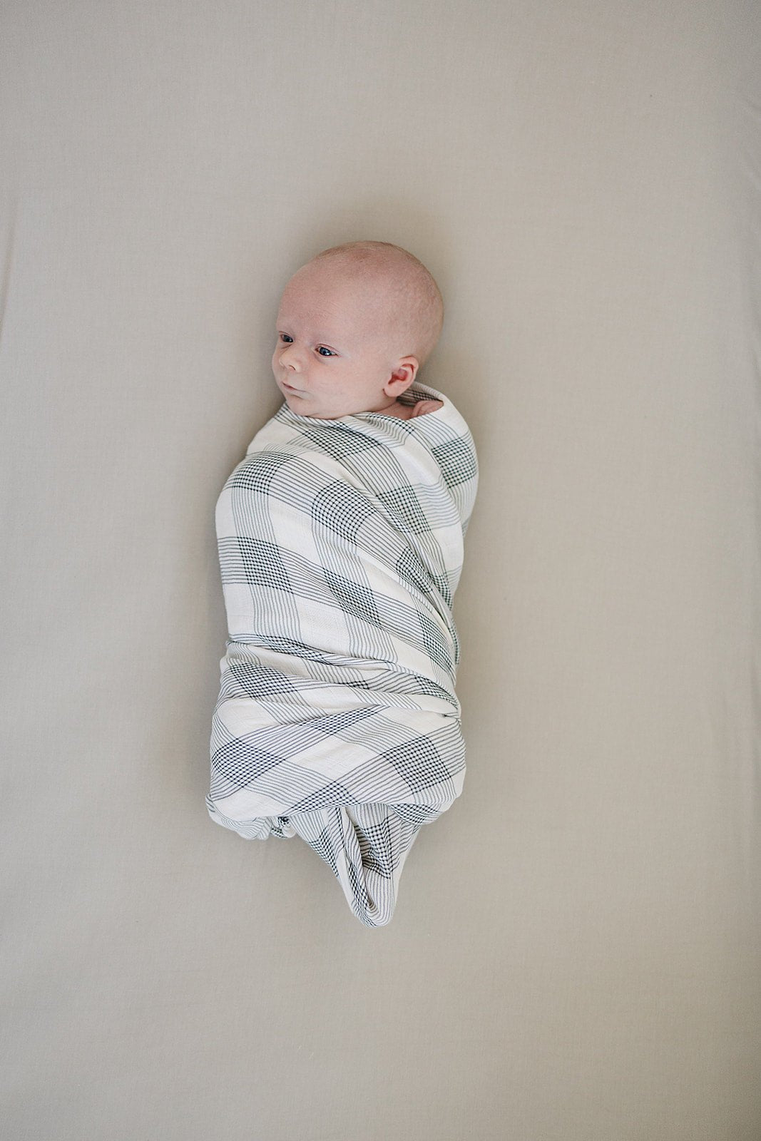 Coastal Plaid Muslin Swaddle Blanket - Tenth &amp; Pine - 