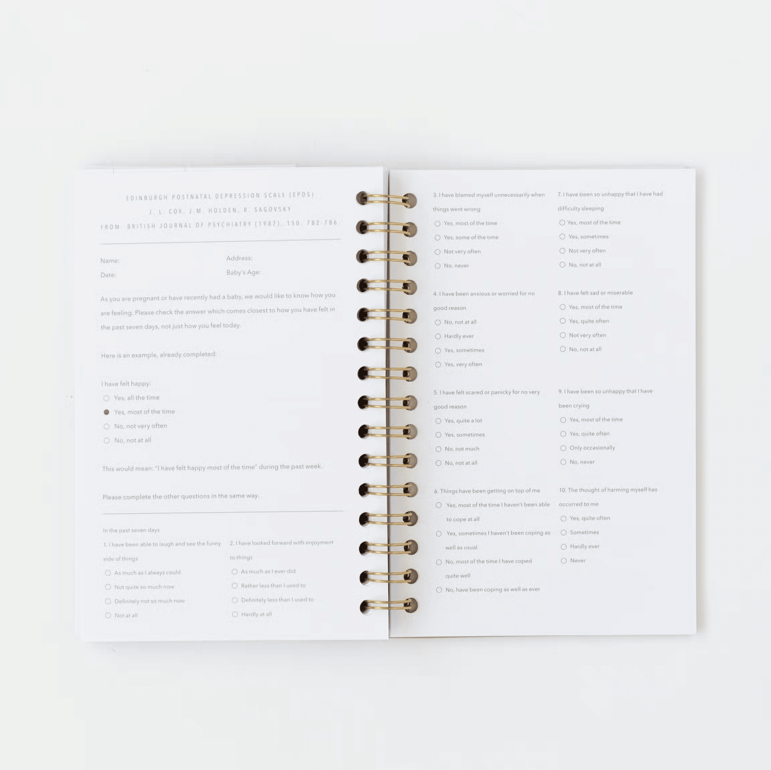 Coil - Bound Postpartum Journal (Cashew) - Tenth &amp; Pine - 
