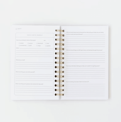 Coil - Bound Postpartum Journal (Cashew) - Tenth &amp; Pine - 