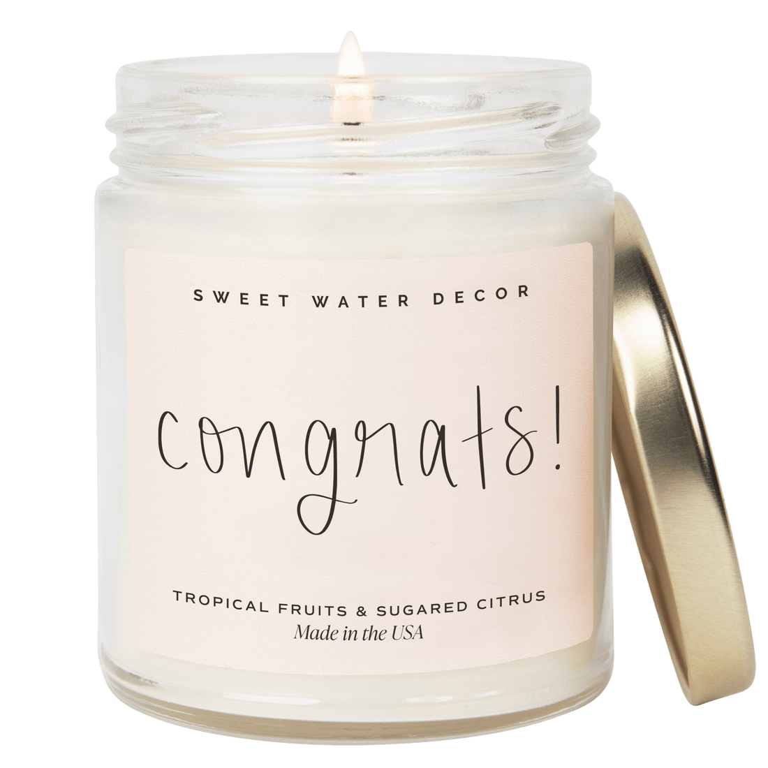 Congrats! Soy Candle - Clear Jar - 9 oz (Island AIr) - Tenth &amp; Pine - Candles - 