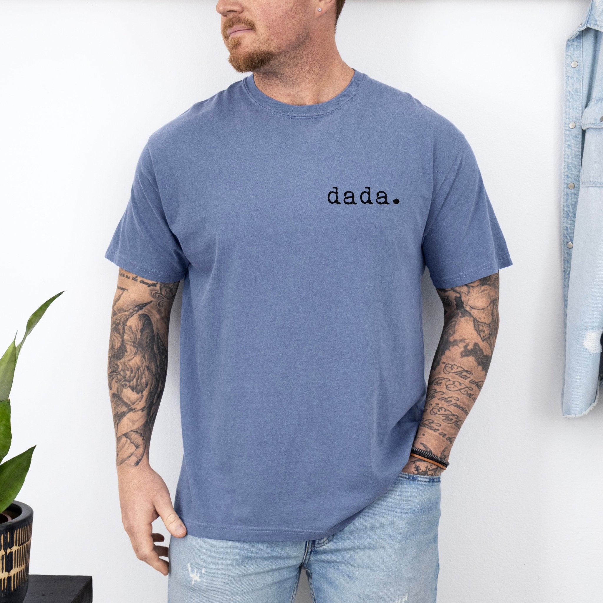 Dada T-shirt | Adult Short Sleeve Tee - Tenth &amp; Pine - Adult Tshirt - S - Blue Jean