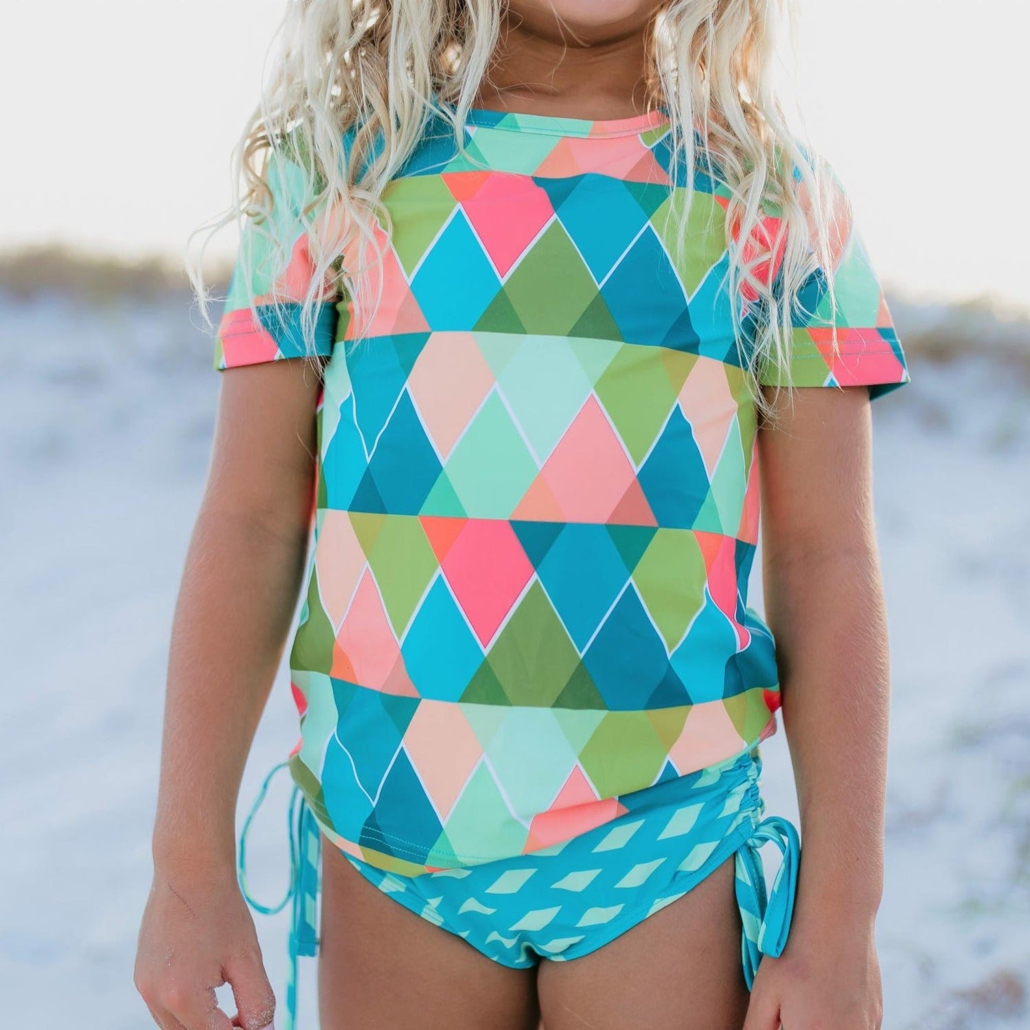 Diamond Rash Guard Swimsuit - Tenth &amp; Pine - Swimsuit - 3 - Oopsie Daisy