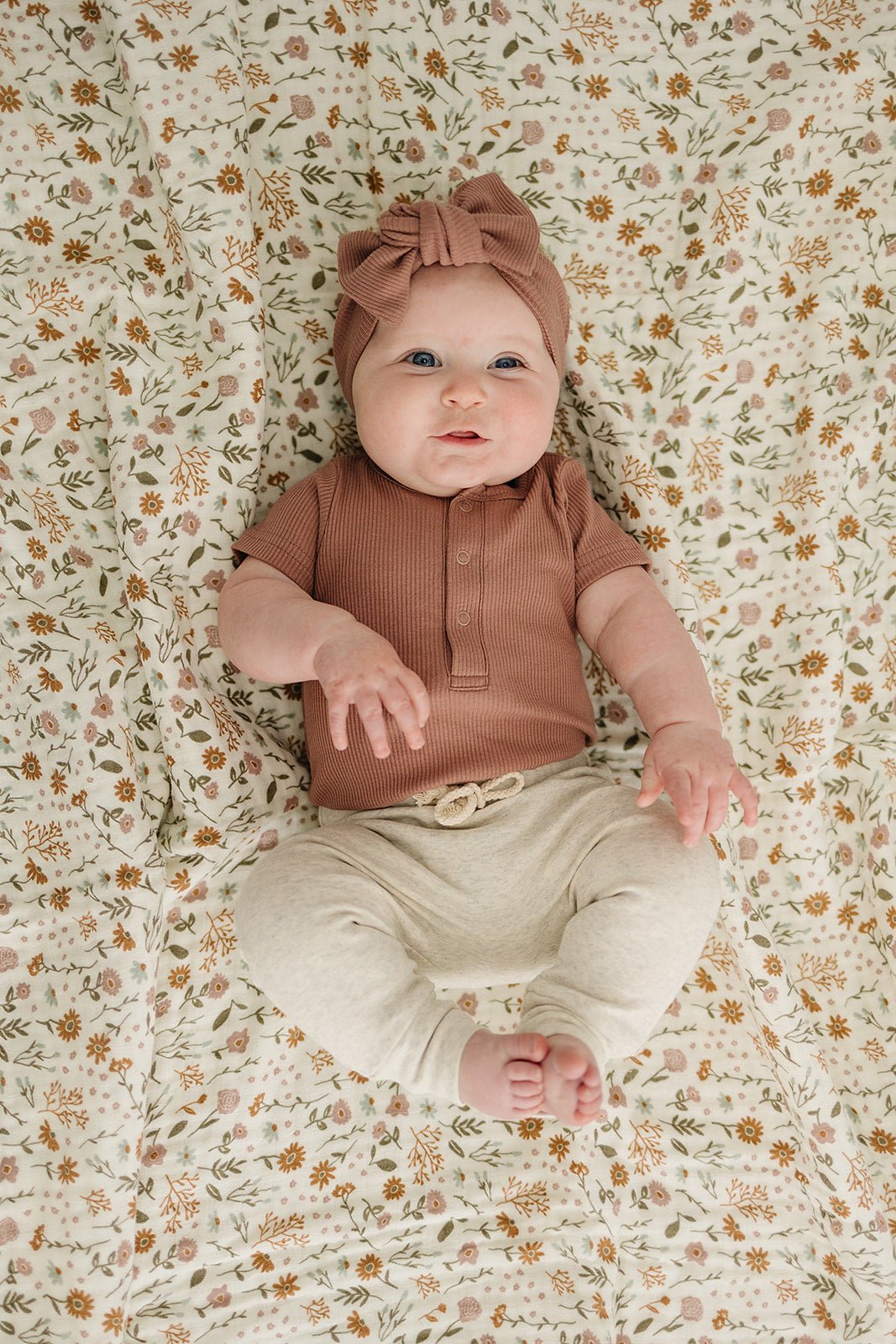 Dusty Rose Organic Cotton Ribbed Snap Bodysuit - Tenth &amp; Pine - NB - Mebie Baby